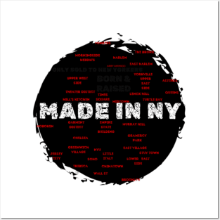 Made In NY Map Born & Raised By Abby Anime (c) Posters and Art